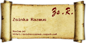 Zsinka Razmus névjegykártya